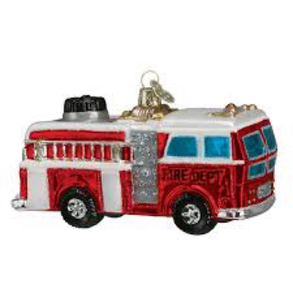 Old World Christmas Fire Truck OrnamentMerck Family